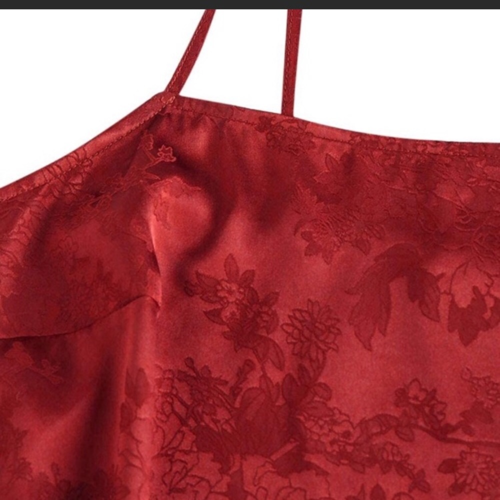 Red tie shoulder mini dress - Picture 3 of 9